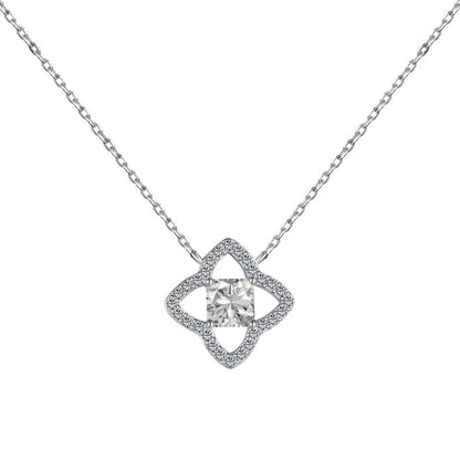 [AuraEcho]Exquisite Flower Shape Princess Cut Necklace
