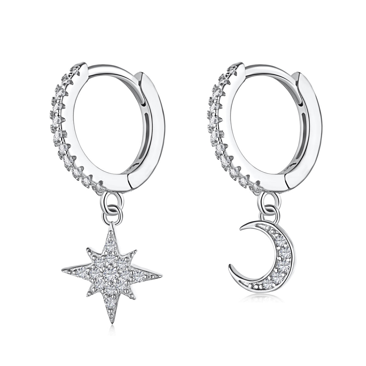 [AuraEcho]Star and Moon Asymmetric Earrings