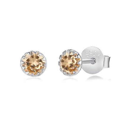 [AuraEcho]Sparkling Colorful Round Shape Earrings