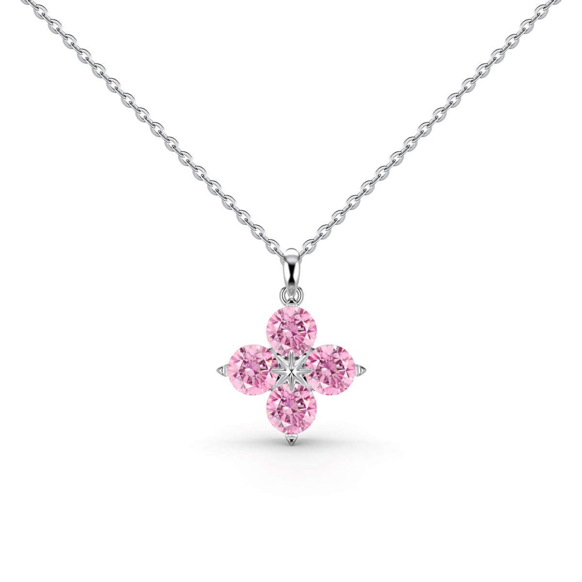 [AuraEcho]Four-Leaf Clover And Eight-Pointed Star Necklace