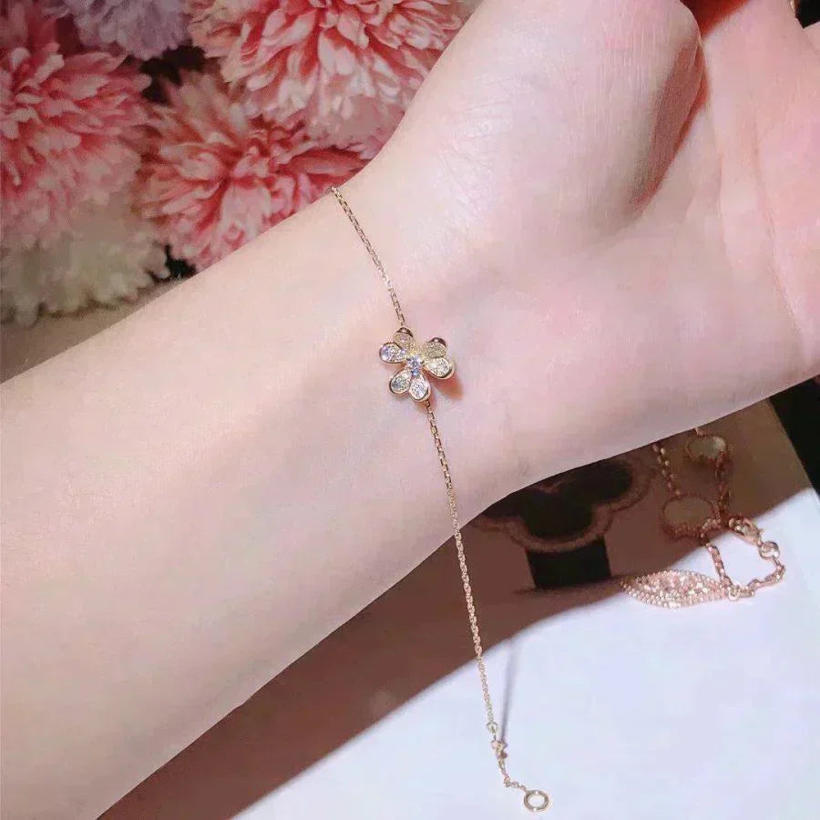 [AuraEcho]FRIVOLE GOLD FLOWER DIAMOND BRACELET