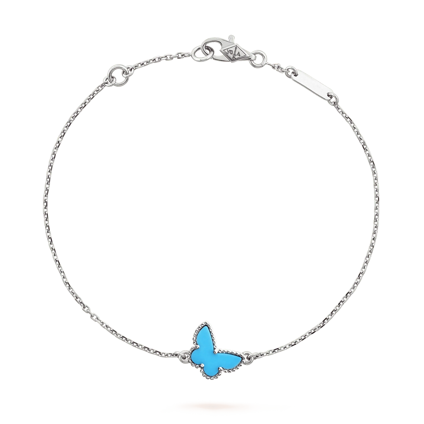 [AuraEcho]BUTTERFLY TURQUOISE BUTTERFLY BRACELET SILVER